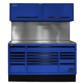 TOOL STORAGE | Homak 72 in. CTS Conversion Kit with Solid Backsplash - Blue - BLCTS72003