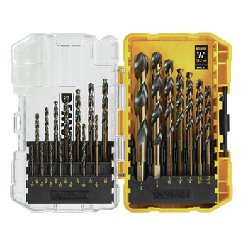 POWER TOOL ACCESSORIES | Dewalt 21-Piece Black and Gold Coated Drill Bit Set - DWA1181