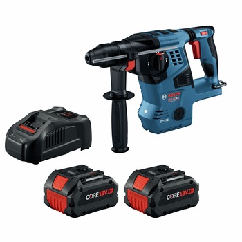CLEARANCE | Factory Reconditioned Bosch 18V Brushless Connected-Ready SDS-Plus Bulldog Lithium-Ion 1-1/8 in. Cordless Rotary Hammer Kit with 2 Batteries (8 Ah) - GBH18V-28CK28-RT