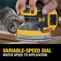 Random Orbital Sanders | Dewalt DCW210D1 20V MAX XR Brushless Lithium-Ion Variable Speed 5 in. Cordless Random Orbital Sander Kit (2 Ah) image number 5