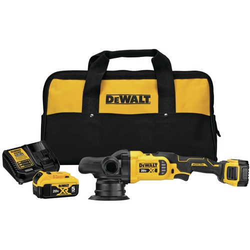 Polishers | Dewalt DCM848P2 20V MAX XR Lithium-Ion Variable Speed 5 in. Cordless Random Orbit Polisher Kit (5 Ah) image number 0