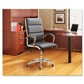 July Member-Exclusive Offer Save 10% off on One Item | Alera ALENR4119 Neratoli Series 17.32 in. to 21.25 in. Seat Height 275 lbs. Capacity High-Back Slim Profile Faux Leather Chair - Black Seat/Back, Chrome image number 8