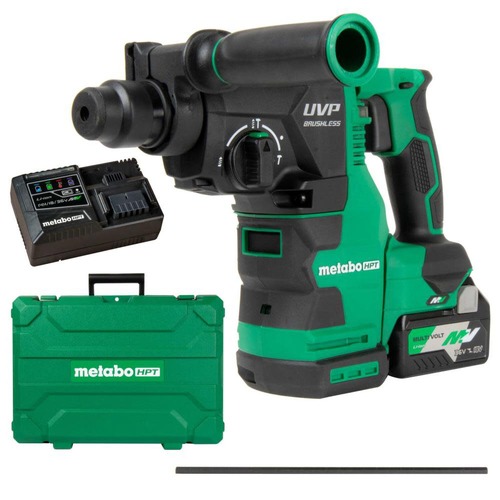Rotary Hammers | Metabo HPT DH3628DAM 36V MultiVolt Brushless SDS-Plus Lithium-Ion 1-1/8 in. Cordless Rotary Hammer Kit with UVP (4 Ah/8 Ah) image number 0