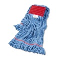  | Boardwalk BWK503BLEA 5 in. Super Loop Cotton/Synthetic Fiber Wet Mop Head - Large, Blue image number 0