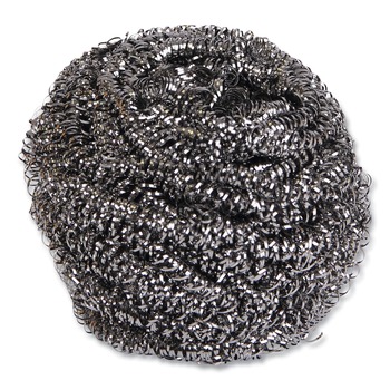 Boardwalk 2-1/2 in. x 2-3/4 in. Stainless Steel Scrubber - Steel Gray (12/Carton) - 84BWK SS