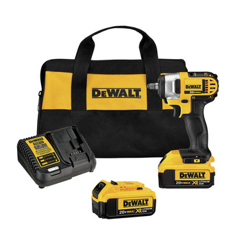 Dewalt 20V MAX XR Brushed Lithium-Ion 3/8 in. Cordless Impact Wrench with Hog Ring Anvil with (2) 4 Ah Batteries - DCF883M2