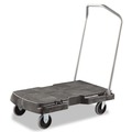 Customer Appreciation Sale! Save up to $60 on Select Tools | Rubbermaid Commercial FG440100BLA 20.5 in. x 32.5 in. x 35 in. 500 lbs. Capacity Triple Trolley Platform Truck with Angled-Loop Handle - Black image number 0