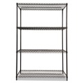July Member-Exclusive Offer Save 10% off on One Item | Alera ALESW504824BL 48 in. x 24 in. x 72 in. NSF Certified Industrial Four-Shelf Wire Shelving Kit - Black image number 1