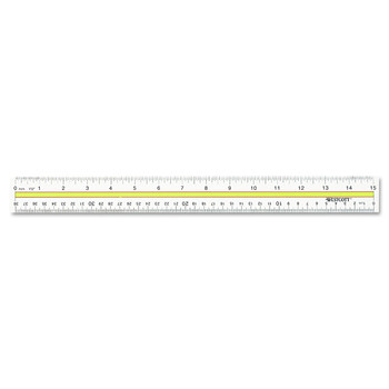PRODUCTS | Westcott 15 in. Long Acrylic Data Highlight Reading Ruler with Tinted Guide - Clear/Yellow - 10580