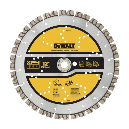Circular Saw Blades | Dewalt DW47224 12 in. XP4 All-Purpose Segmented Diamond Blade image number 0