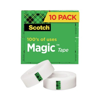 Scotch 810P10K 1 in. Core 0.75 in. x 83.33 ft. Magic Tape Value Pack - Clear (10/Pack)