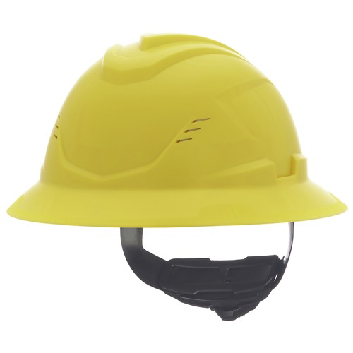 Hard Hats | MSA 10215832 V-Gard C1 Fas-Trac III Full Brim Vented Hard Hat - Yellow image number 0