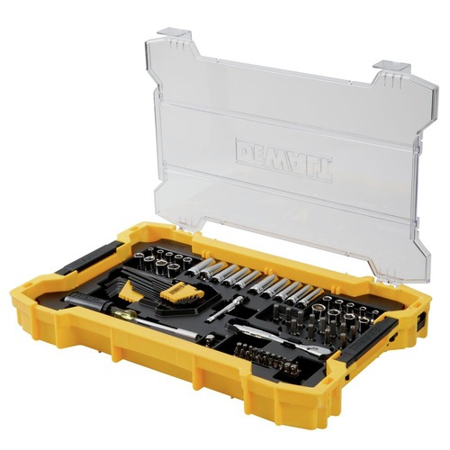 Dewalt 131 Piece 1 4 in. and 3 8 in. Mechanic Tool Set with Tough System 2.0 Tray and Lid DWMT45402