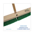 Buy 1 item, Get a Boardwalk Easy Grip Tape Measure for $5 | Boardwalk BWK20724 3 in. Green Flagged Recycled PET Plastic Bristles 24 in. Brush Floor Broom Head image number 2