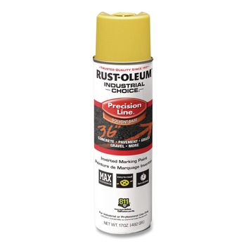 Rust-Oleum Industrial Choice 17 oz. Aerosol Can Solvent-Based Precision Line Marking Paint - Flat Hi-Vis Yellow (12/Carton) - 203025V