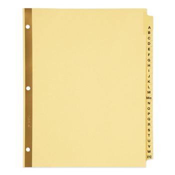 Avery 11306 11 in. x 8.5 in. 25-Tab A to Z Preprinted Laminated Tab Dividers with Gold Reinforced Binding Edge - Buff (1-Set)