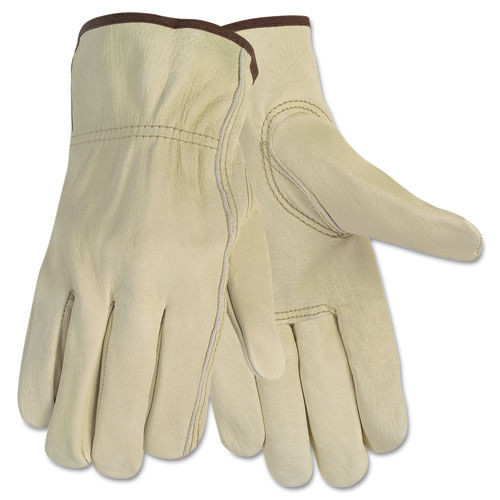Work Gloves | MCR Safety 3215M Economy Leather Driver Gloves - Medium, Beige (1-Pair) image number 0