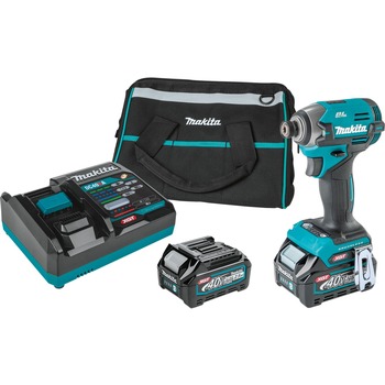 COMBO KITS | Makita 40V max XGT Brushless Lithium-Ion Cordless 4 Speed Impact Driver Kit with 2 Batteries (2.5 Ah) - GDT02D
