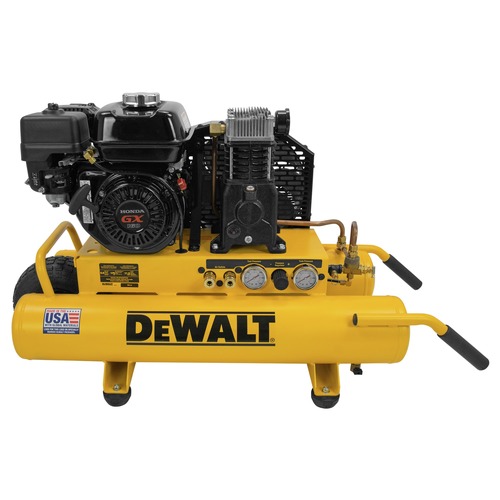 Save 10% off one item | Dewalt DXCM081 5.5 HP 8 Gallon 175 Max PSI 13.2 SCFM @ 40 PSI Oil-Lube Honda GX160 Gas-Powered Portable Wheelbarrow Air Compressor image number 0