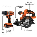 Combo Kits | Black & Decker BDCD220CS 20V MAX POWERCONNECT Lithium-Ion Brushed Cordless Drill Driver and Circular Saw Combo Kit (1.5 Ah) image number 6
