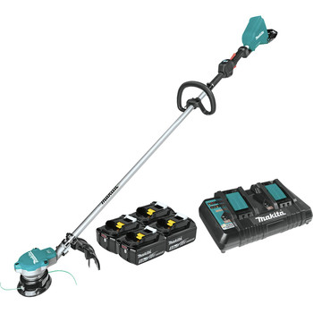 STRING TRIMMERS | Makita 18V X2 (36V) LXT Brushless Lithium-Ion Cordless String Trimmer with 4 Batteries (5 Ah) - XRU15PT1
