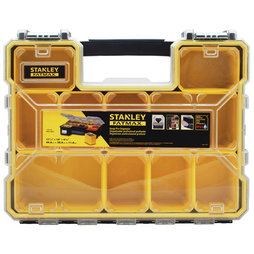 Cases and Bags | Stanley FMST14820 14.5 in. x 17.4 in. x 4.5 in. FATMAX Deep Pro Organizer - Yellow/Black/Clear image number 0