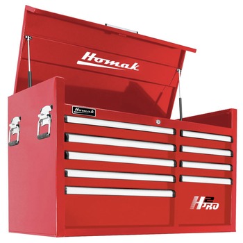 Homak 41 in. H2Pro Series 9-Drawer Top Chest - Red - RD02041091