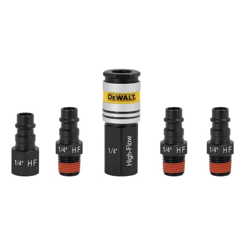 Air Tool Adaptors | Dewalt DXCM036-0204 5-Piece High Flow Coupler and Plugs image number 0