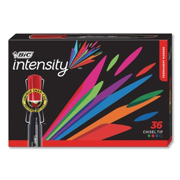 BIC Intensity Chisel Tip Permanent Markers - Assorted Colors (36-Piece/Pack) - GPMM36AST