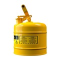 Gas Cans | Justrite 7120200 Type 1 2 Gallon Steel Safety Can for Diesel - Yellow image number 7