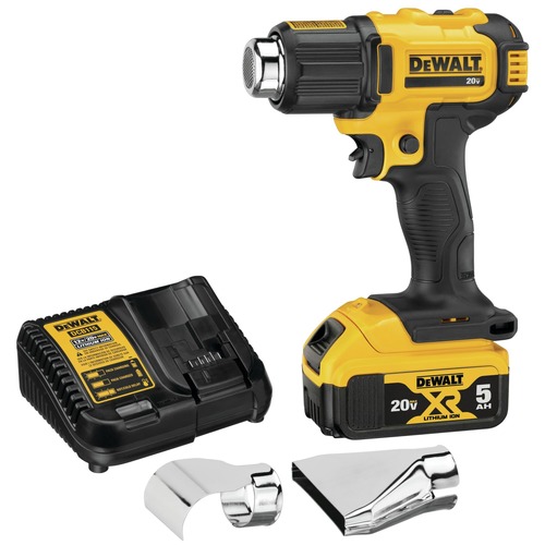 Heat Guns | Dewalt DCE530P1 20V MAX Brushed Lithium-Ion Cordless Heat Gun Kit (5 Ah) image number 0