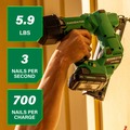 Finish Nailers | Metabo HPT NT1865DAAM 18V MultiVolt Lithium-Ion Brushless 15-Gauge Cordless Angled Finish Nailer Kit (2 Ah) image number 2