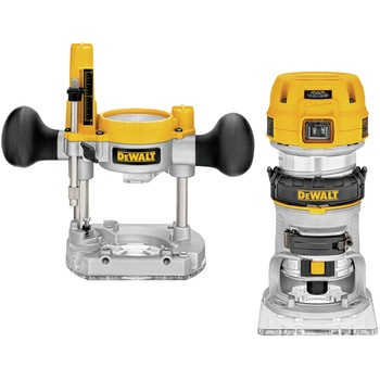 ROUTERS AND TRIMMERS | Dewalt 110V 7 Amp Variable Speed 1-1/4 HP Corded Compact Router with LED Combo Kit - DWP611PK