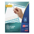 July Member-Exclusive Offer Save 10% off on One Item | Avery 11446 Index Maker 11 in. x 8.5 in. 5-Tab Print and Apply Clear Label Dividers - White (25/Box) image number 0