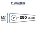 July Member-Exclusive Offer Save 10% off on One Item | Avery 05301 3 Slant Rings 1 in. Capacity 11 in. x 8.5 in. Heavy-Duty Non Stick View Binder with DuraHinge - Light Blue image number 1