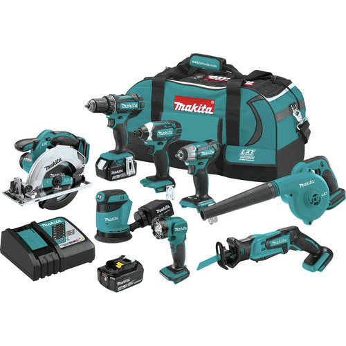 Makita XT801X1 18V LXT Lithium Ion 8 Tool Cordless Combo Kit 3 Ah