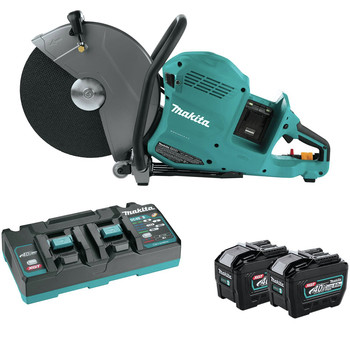 GWP 521055 | Makita 80V max XGT (40V max X2) Brushless Lithium-Ion 14 in. Cordless AFT Power Cutter Kit with Electric Brake and 2 Batteries (8 Ah) - GEC01PL