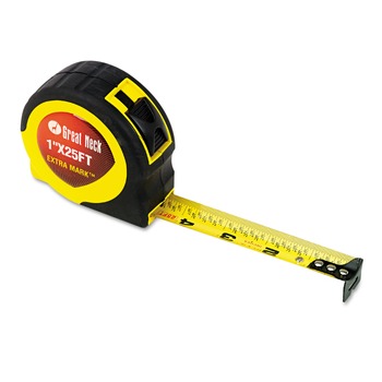 TAPE MEASURES | Great Neck ExtraMark 1 in. x 25 ft. Steel Power Tape - Orange/Black - 95005