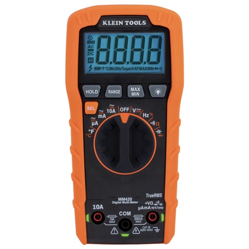 Multimeters | Klein Tools MM420 600V TRMS Auto-Ranging Digital Multimeter image number 0