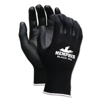 MCR Safety Economy PU Coated Work Gloves - Small/Black (1-Dozen) - 9669S