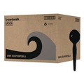  | Boardwalk BWKSOUPHWPSBLA Heavyweight Polystyrene Soup Spoons - Black (1000/Carton) image number 0