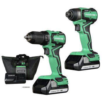 Metabo HPT KC18DDXM 18V Brushless Lithium-Ion Cordless Compact Drill Driver / Impact Driver Combo Kit (1.5 Ah)