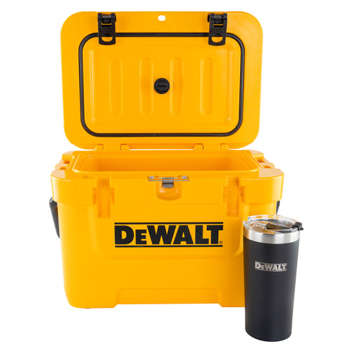 Dewalt 10 Quart Roto Molded Lunchbox Cooler 20 oz. Black Tumbler Combo DXC1002B