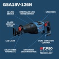 Reciprocating Saws | Bosch GSA18V-126N 18V PROFACTOR Brushless Lithium-Ion 1-1/4 in. Cordless Reciprocating Saw (Tool Only) image number 2