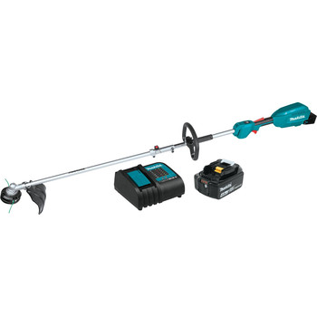 MULTI FUNCTION TOOLS | Makita XUX02SM1X1 18V LXT Brushless Lithium-Ion Cordless Couple Shaft Power Head Kit with 13 in. String Trimmer Attachment and (4 Ah)