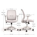 July Member-Exclusive Offer Save 10% off on One Item | Alera ALEWX42BME47 17.09 in. to 20.83 in. Seat Height Supports 275 lbs. Wessex Ergonomic Fabric Mesh Swivel Task Chair - Gray Seat/Back, White Base image number 3