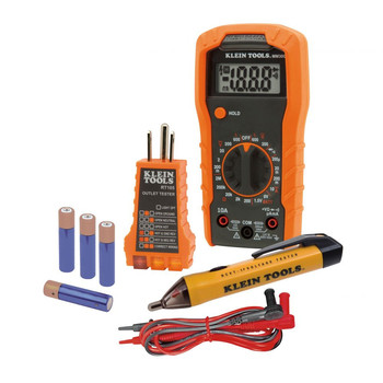 VOLTAGE TESTERS | Klein Tools Digital Multimeter, Noncontact Voltage Tester and Electrical Outlet Test Kit - 69149P