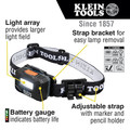 Headlamps | Klein Tools 56049 260 Lumens Rechargeable LED Headlamp with Adjustable Fabric Strap image number 1