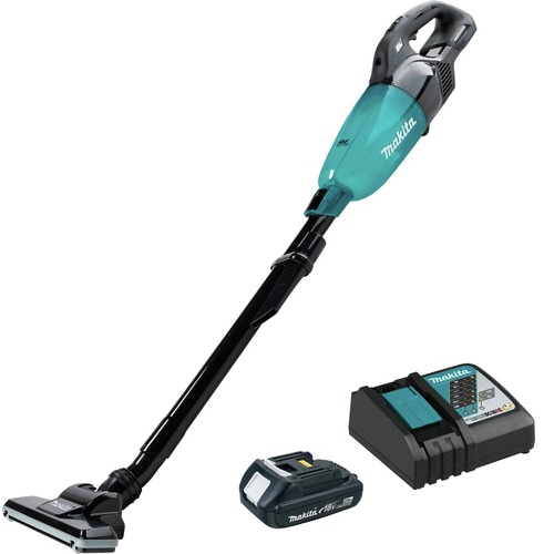 Clearance Center | Makita XLC08R1B 18V LXT Brushless Lithium‑ion Cordless Compact Stick Trigger with Lock Vacuum Kit (2 Ah) image number 0