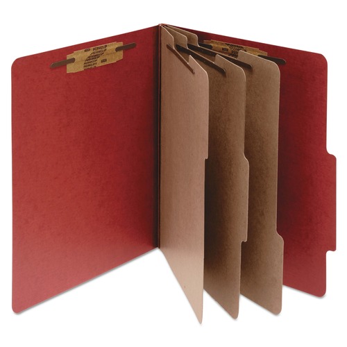 July Member-Exclusive Offer Save 10% off on One Item | ACCO A7015038 4 in. Expansion Pressboard Letter Size 8-Fastener Classification Folders - Earth Red Exterior (10/Box) image number 0